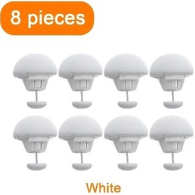 Resim Hightower Beyaz 8li Makaron Mantar Yatak Örtüsü Kelepçesi Kaymaz Tutucu 