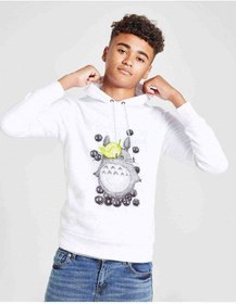 Resim Komşum Totoro Baskılı Unisex Çocuk Kapüşonlu Beyaz Sweatshirt (528902769) 