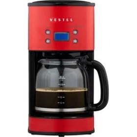 Resim Vestel Retro Kırmızı Filtre Kahve Makinesi 