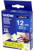 Resim Brother Tz-535 Mavi Üzerine Beyaz Lamine Etiket 12 Mm 