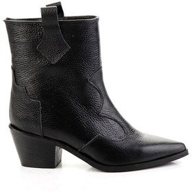 Resim Siyah Hakiki Deri Kadın Bot & Bootie K02140000303 Siyah 