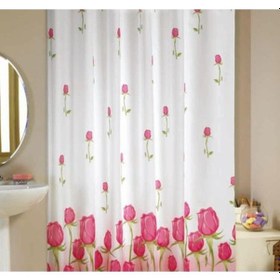 Resim Jackline Duş Perdesi 7017 Model Çift Kanat 2X110X200Cm Pembe-Beyaz 