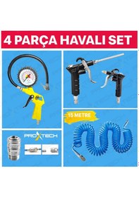 Resim Proxtech Kompresör Lastik Şişirme. Spiral Hava Hortumu 15 Mt 
