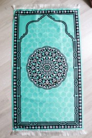 Resim Keseli Ipek Dokulu Seccade S1001 Mavi Mavi 