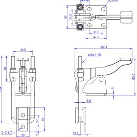 Resim Good Hand GH-40344 Dikey Mandallı Geçiş Kelepçesi | 900 kg Kapasiteli Mandal Plakalı - Güçlü Sabitleme 