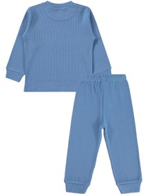 Resim Minidamla Gülen Yüz Baskılı 1-6 Yaş Pijama Takımı - Yeşil - Petrol / 5-6 Yaş 