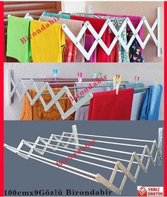 Resim Genel Markalar Akordion 100cm 9 Gözlü Çamaşır Kurutmalık Askısı Duvara Monte Katlanabilir Antrasit 