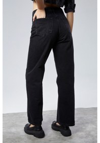 Resim Cedy Denim Cedy Denım Yüksek Kalite Kadın Palazzo Yüksek Bel Cotton Jean Pantolon Siyah 