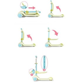 Resim Mideer Katlanabilir 2'si 1 Arada Işıklı Scooter Yeşil 
