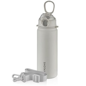 Resim Shotay ST-8228 750ml Beyaz Pipetli Şeffaf Kapaklı Çelik Termos 