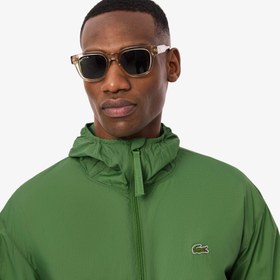 Resim Lacoste Erkek Kapüşonlu Yeşil Yağmurluk 
