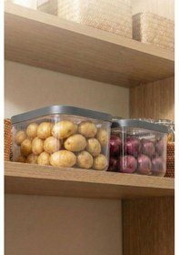 Resim 2'li 12 Lt Multibox Füme Kayar Kapaklı Saklama Kabı & Erzak Kabı & Patates Soğan Kovası Siyah 
