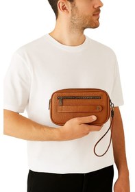 Resim Çantachım El Çantası Deri Taba Portföy Omuz Askılı Kahverengi 