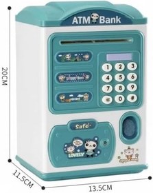 Resim Dijital Şifreli Kasa Kumbara Mini Atm Parmak İzi Görünüm 