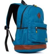 Resim tuldar Unisex Mavi Su Geçirmez Dayanıklı Kumaş Okul Laptop Spor Sırt Çantası (35X45 CM) 