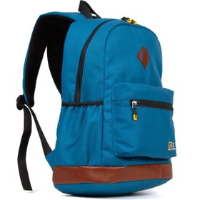 Resim tuldar Unisex Mavi Su Geçirmez Dayanıklı Kumaş Okul Laptop Spor Sırt Çantası (35X45 CM) 