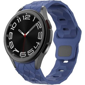 Resim Noktaks - Samsung Watch 6 44mm 20mm Uyumlu - Kordon Futbol Desenli Spor Tasarımlı Silikon Kordon Krd-116 - Lacivert 