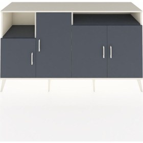 Resim Hyperion Konsol 5 Raflı 4 Kapaklı 176x44x99 Aytaşı-antrasit Aytaşı-antrasit 