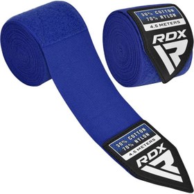 Resim RDX Plus Boks El Bandajı Mavi 4.5 Metre Profesyonel Bilek ve El Destek Bandajı 