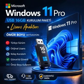 Resim Microsoft Windows 11 Pro USB 32GB Premium Kurulum Paketi + Lisans Anahtarı | Türkçe 