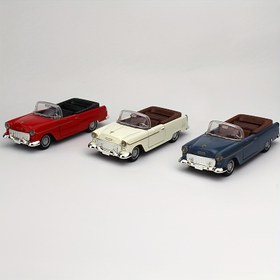 Resim 1:32 Ölçekli Döküm Vintage Cabriolet Araba Modeli - Geri Çekme Eylemi, Açılabilir Kapılar, Krom Detaylar, Kırmızı/Beyaz/Mavi, Masa Dekoru ve Hediye Fikri İçin Mükemmel, Araba Dekorasyonu, Retro Estetik, Klasik Araba Replikası 