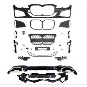 Resim Çmk Bmw 3 Serisi G20 Için G22 Dönüşüm Body Kit Piano Black Çerçeveli 