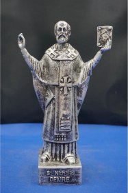Resim Peder St. Nicholas Demre Dekoratif Heykel Biblo Ev Dekor & Hediyelik Aksesuar 25 Cm Gümüş 