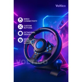 Resim Voltico 180° Dönebilen Direksiyon Seti Pc/ laptop/ ps3/ Pedal ve Vitesli Racing Wheels yarış keyfi 