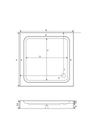 Resim Shower 75X75 Kare Monoblok Duş Teknesi 