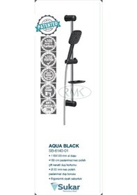 Resim Sukar Sürgülü Duş Seti Siyah Aqua Black Siyah 
