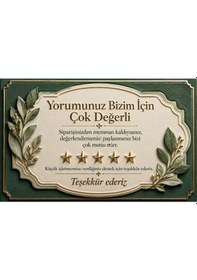 Resim 3d Tasarım İşletme Yorum Kartı Sipariş Teşekkür Kartı Yeşil 