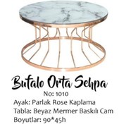 Resim Brc Bufalo Sehpa Orta 1011 Düz Siyah Temper Cam Metal Transmisyon 