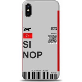 Resim Marselit iPhone Xs Sinop Uçak Bileti Tasarımlı Telefon Kılıfı-Ub4 
