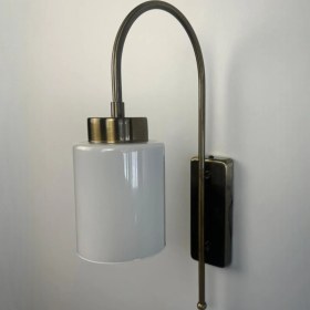 Resim Tiny Beyaz Cam Aplik Duvar Lambası Modern Otel Cafe Vintage Salon Yatak Odası Merdiven Retro 