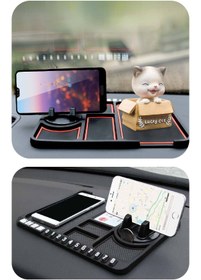 Resim Genel Markalar Araç İçi Kaydırmaz Ped 3D Numaratör Telefon Tutuculu Torpido Kaydırmaz XL Kare 