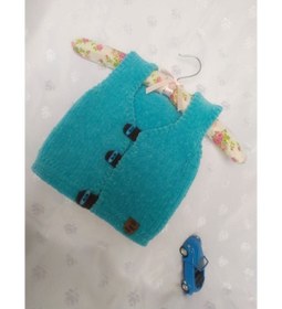 Resim MAMSHOP ERKEK BEBEK YELEK MAVİ KADİFE 
