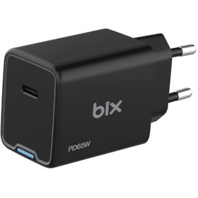 Resim Bix BX1P65G Gan 65W Type-C Pd Akım Korumalı ve LED Göstergeli Hızlı Şarj Cihazı Siyah 