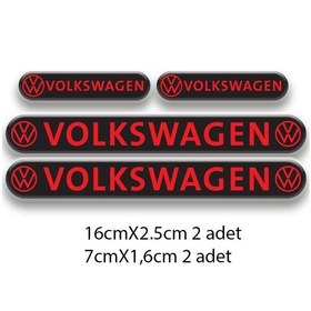 Resim Volkswagen 3d Damla 4'lü Oto Sticker Set 3 