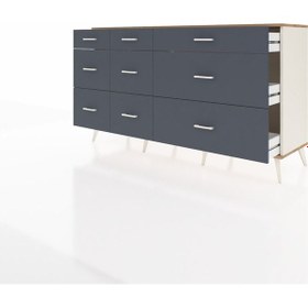 Resim Hyperion Konsol 9 Çekmeceli 176x44x99 Aytaşı-çam/antrasit Beyaz 