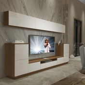 Resim Decoraktiv Trendstyle 9S Mdf Tv Ünitesi Tv Sehpası - Ceviz - Beyaz 