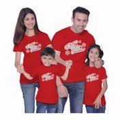 Resim HediyeMania Yılbaşı Kırmızı Aile Kombini Tişört Seti Anne Baba Çocuk Için 4lü Tshirt 