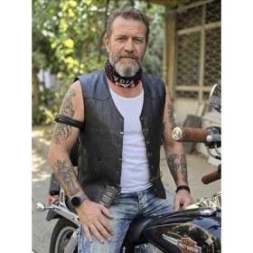 Resim ArdaStilDeri Hakiki Jumbo Deri Motorcu Chopper Yelek 