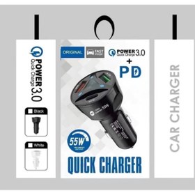 Resim ROSEPREMİUM 3'lü 55W Çakmaklık Power 3.0 Hızlı Araç Şarj Cihazı Uyumlu 