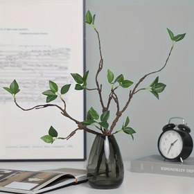 Resim 2 Adet Gerçekçi Yapay Banyan & Okaliptüs Yaprağı Dalları - Ev, Düğün, Ofis Dekoru için Çok Yönlü Sahte Yeşillik Sapları | Noel, Cadılar Bayramı, Sevgililer Günü, Anneler Günü & Mezuniyet için İdeal, Ev Dekoru için Yapay Bitkiler 
