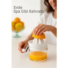 Resim Rivera Tech Rvrhb Manuel Kollu Narenciye Sıkacağı - 500 ml Kapasiteli 17X12 cm Pratik ve Dayanıklı 