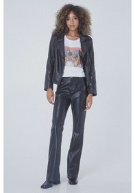 Resim Bsb Deri Bol Paça Siyah Kadın Pantolon 050-112003 001 