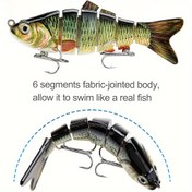 Resim 6 Parçalı Eklemler ile Gerçekçi 3D Gözleri Olan Üst Su Balığı Oltası, Çoklu Bölüm Balığı için Pike - Dayanıklı ABS Malzeme, Canlı Swimbait Çift Üçlü Çiviler, Angler'ın Temel - Karma Renk, SKU Miktar Referansı 
