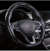 Resim Chuangyinshop 3'lü Paket Karbon Fiber Siyah Oto Direksiyon Kılıfı Anti Kaygan Gm Uyumlu 3'lü Paket - Karbon Fiber Siyah 