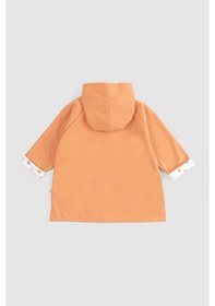 Resim Kapüşonlu Organik Pamuklu Bebek Yağmurluğu Coppe Turuncu 