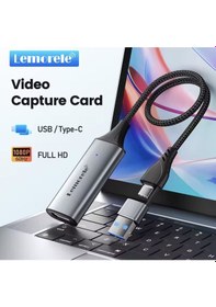 Resim Lemorele Görüntü Yakalama Kartı 1080p/60hz Hdmı Video Canlı Yayın Capture Card Usb Ve Type-c Çift Giriş Ce Lisanslı Sertifikalı 1 Adet 